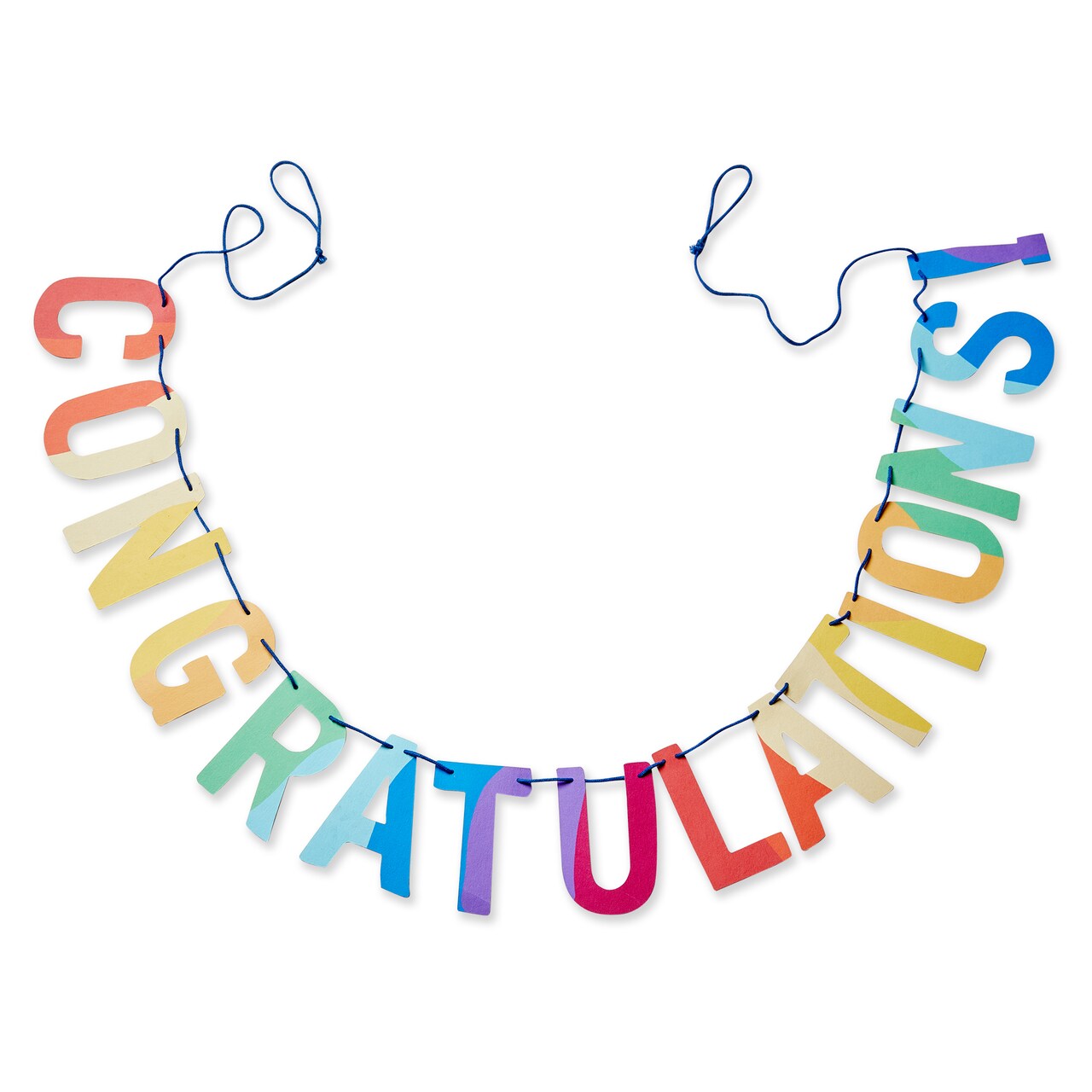 Congratulations Banner - 72" Word Garland for Holiday and Everyday Decor - Easy to Clean, Multi-Use Decoration